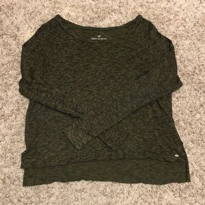 American Eagle XS Green Long-sleeved Top, Olive green moss green heather shirt